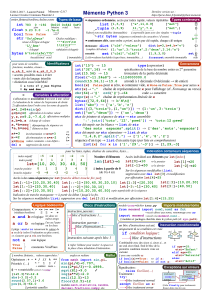 Aide-mémoire Python 3