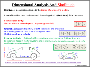 Dimensional Analysis & Similitude: Engineering Models