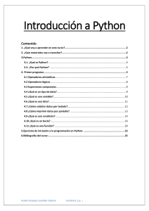 Introducción al Curso de Programación Python