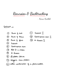 Recursion & Backtracking Lecture Notes