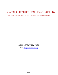 Loyola Jesuit Entrance Exam: English & General Knowledge Practice