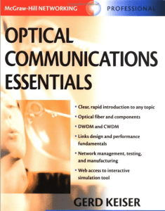 Optical Communication Systems: Basic Concepts & Analog Signals