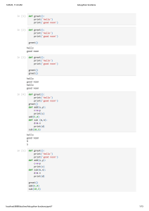 Python Function Examples: Greet, Add, Sub