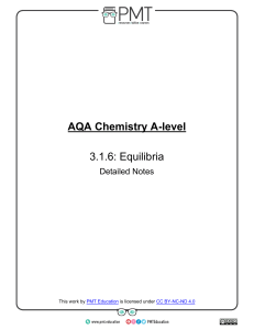AQA Chemistry A-level Equilibria Notes