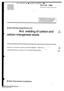 Arc Welding of Carbon & Manganese Steels: BS 5135