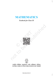 Mathematics Textbook for Class IX