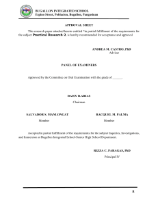 Research Paper Approval Sheet - Bugallon Integrated School