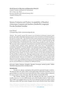 Breadnut & Sardine Noodle Sensory Evaluation - Food Science