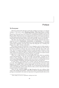 Operating Systems: Three Easy Pieces Preface