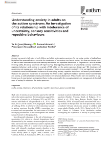 Anxiety, Intolerance of Uncertainty & Autism in Adults