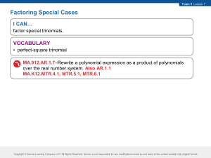 Factoring Special Cases: Perfect Squares & Difference of Squares