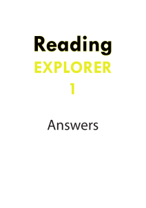 Reading Explorer 1: Answer Key