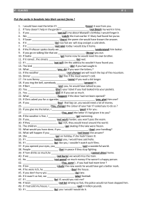 IF Clauses Worksheet: English Grammar Practice