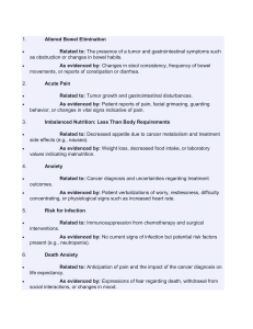 Cancer Care Plan: Nursing Diagnoses & Interventions