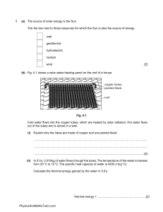 Thermal Physics Exam Paper: Heat, Energy, and Phase Changes