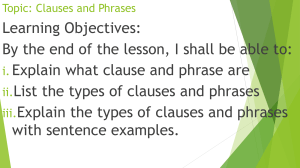 Clauses and Phrases: Grammar Lesson