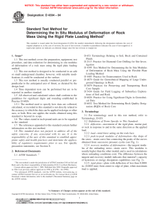 Rock Mass Deformation Test Method: ASTM D4394