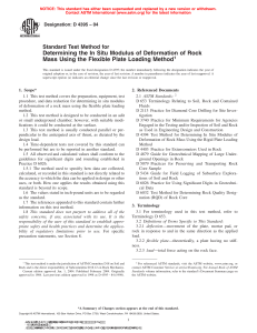 Rock Deformation Test Method: Flexible Plate Loading (ASTM D 4395)