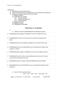 Hoja de ejercicios de probabilidad: Ejercicios y problemas