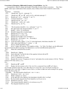 Corrections to Elementary Differential Geometry, 2nd Ed.