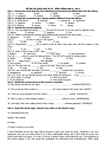 English 8 Exam Prep: Technology, Future, Aliens