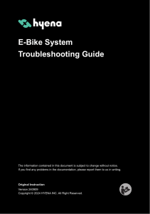 E-Bike System Troubleshooting Guide