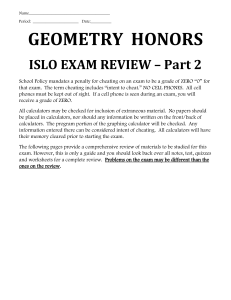 Geometry Honors Exam Review - Part 2