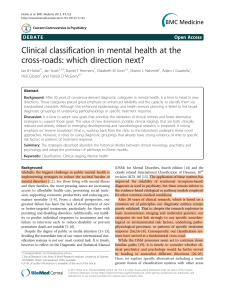 Mental Health Classification: New Directions in Psychiatry