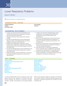 Lower Respiratory Problems: Pneumonia, TB, Lung Disease