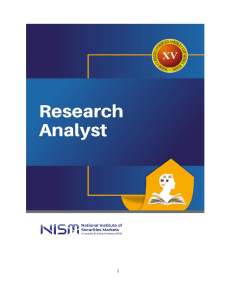 NISM Research Analyst Certification Exam Workbook