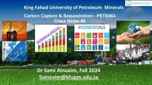 Carbon Capture & Sequestration: Class Notes