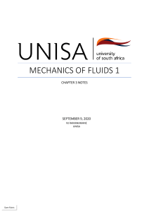 Mechanics of Fluids: Hydrostatic Forces Lecture Notes