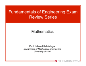 FE Exam Review: Mathematics - University of Utah