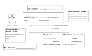 Seismology & Volcanology Worksheet: Earthquakes & Volcanoes