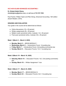 Advanced Accounting I Course Syllabus - 2025