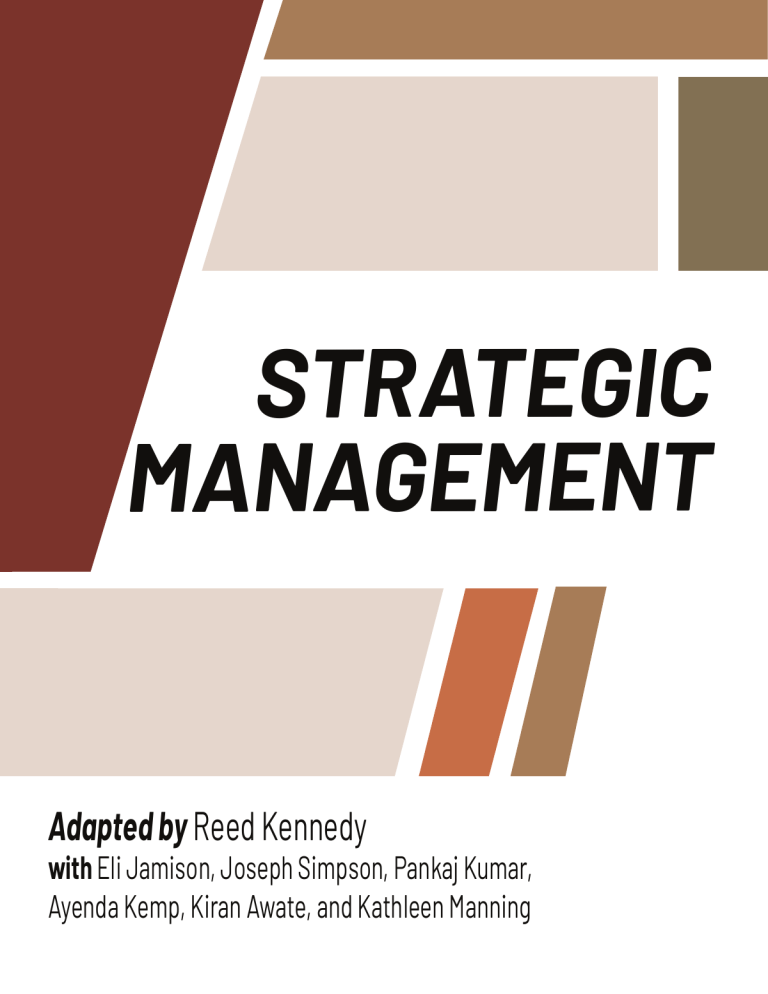 Strategy Management Textbook Strategic Management Textbook: Concepts & Strategies