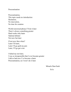 Procrastination Poem by Miracle Dan-Eneh