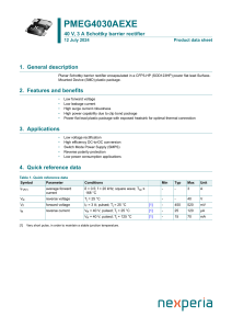 PMEG4030AEXE: 40V 3A Schottky Rectifier Data Sheet