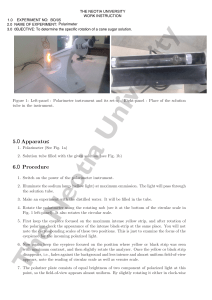 Polarimetry Experiment: Cane Sugar Specific Rotation