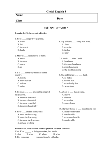 Global English 5 Test: Units 3 & 4 - Grammar & Listening