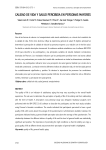 Calidad de Vida y Salud en Adultos Mayores - Investigaci&oacute;n