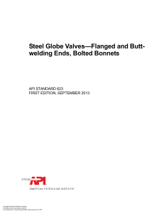 API 623: Steel Globe Valves Standard