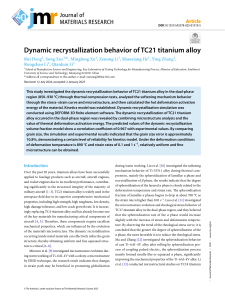 TC21 Titanium Alloy Dynamic Recrystallization Study