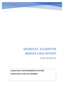 Scharffen Berger Case Report: Operational Priorities & Capacity