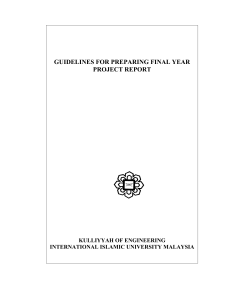 Final Year Project Report Guidelines - IIUM Engineering