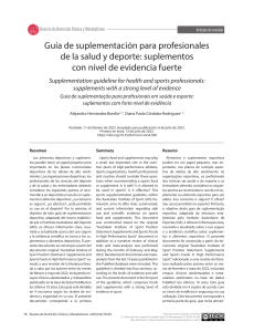 Guía de suplementación para atletas y profesionales de la salud