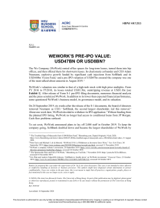 WeWork IPO Valuation Case Study: USD47bn vs USD8bn