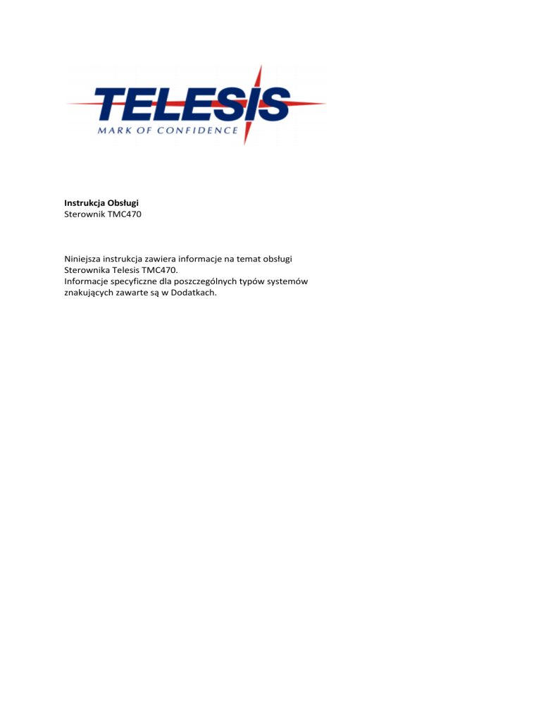 Instrukcja Obsługi Sterownika Telesis TMC470
