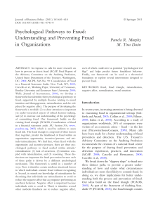 Psychological Pathways to Fraud in Organizations