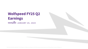 Wolfspeed FY25 Q2 Earnings Presentation